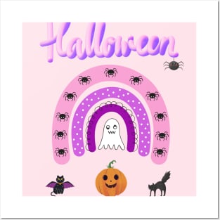 Pink Ghost Halloween Posters and Art